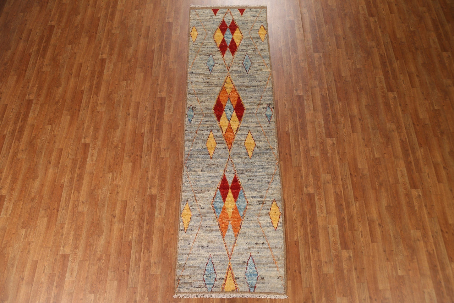 Hand-Knotted Moroccan Runner Rug 3x10