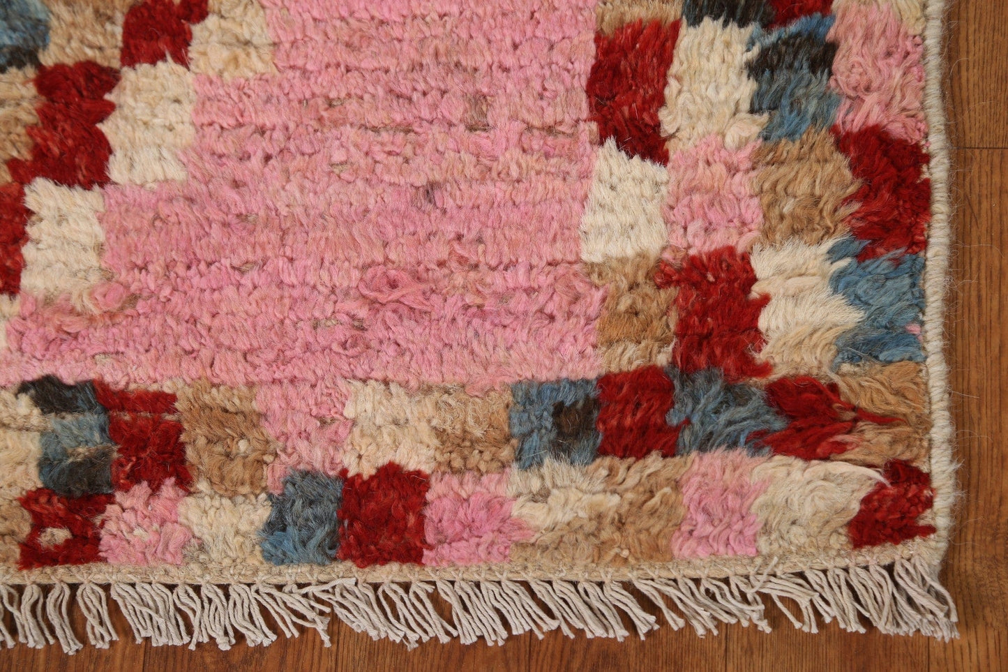 Pink Moroccan Oriental Runner Rug 3x9