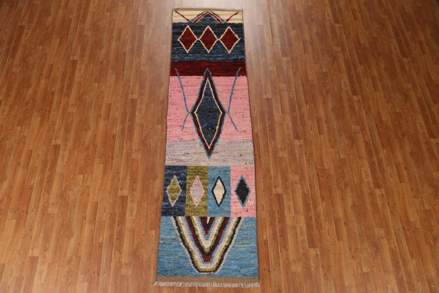 Wool Moroccan Oriental Runner Rug 3x10