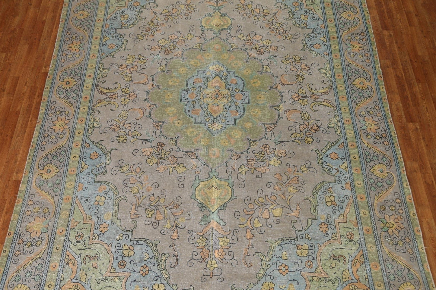 Over-Dyed Geometric Tabriz Persian Area Rug 9x13