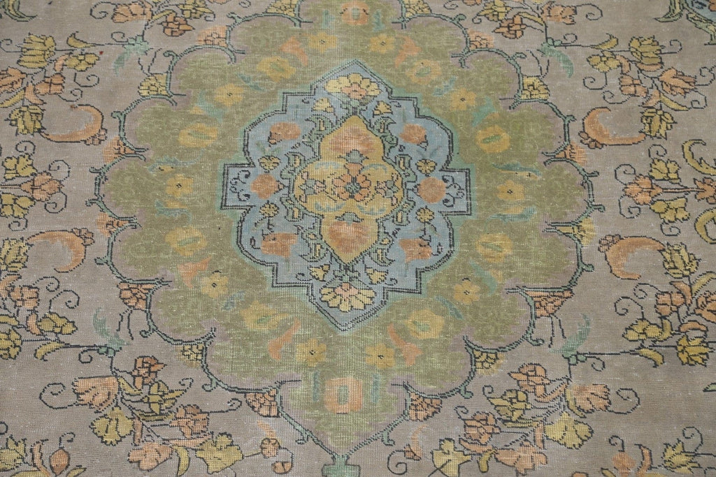 Over-Dyed Geometric Tabriz Persian Area Rug 9x13