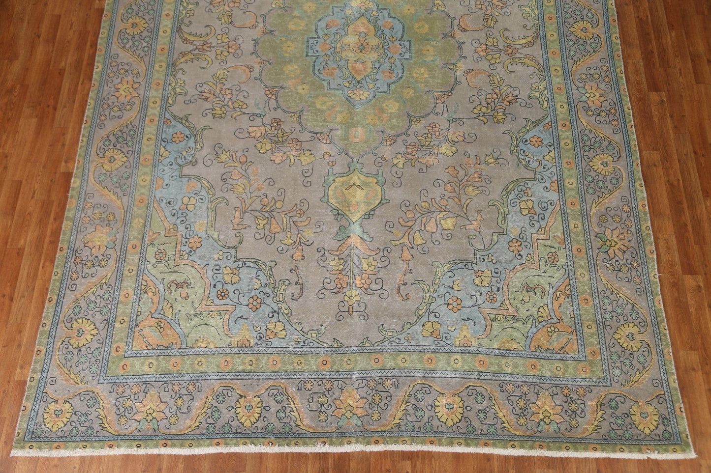 Over-Dyed Geometric Tabriz Persian Area Rug 9x13