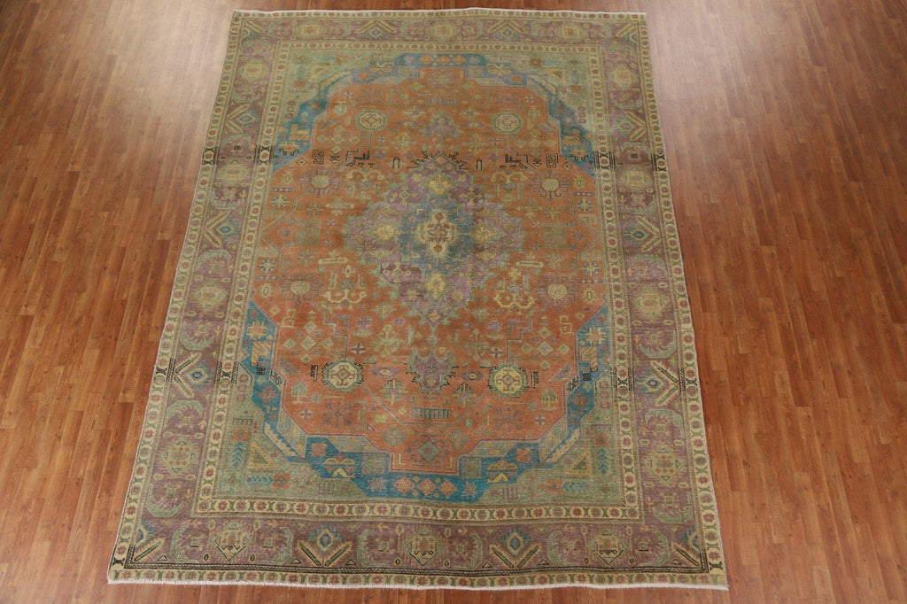 Over-Dyed Wool Tabriz Persian Area Rug 10x13