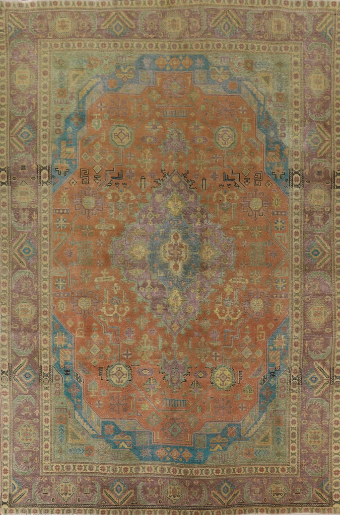 Over-Dyed Wool Tabriz Persian Area Rug 10x13