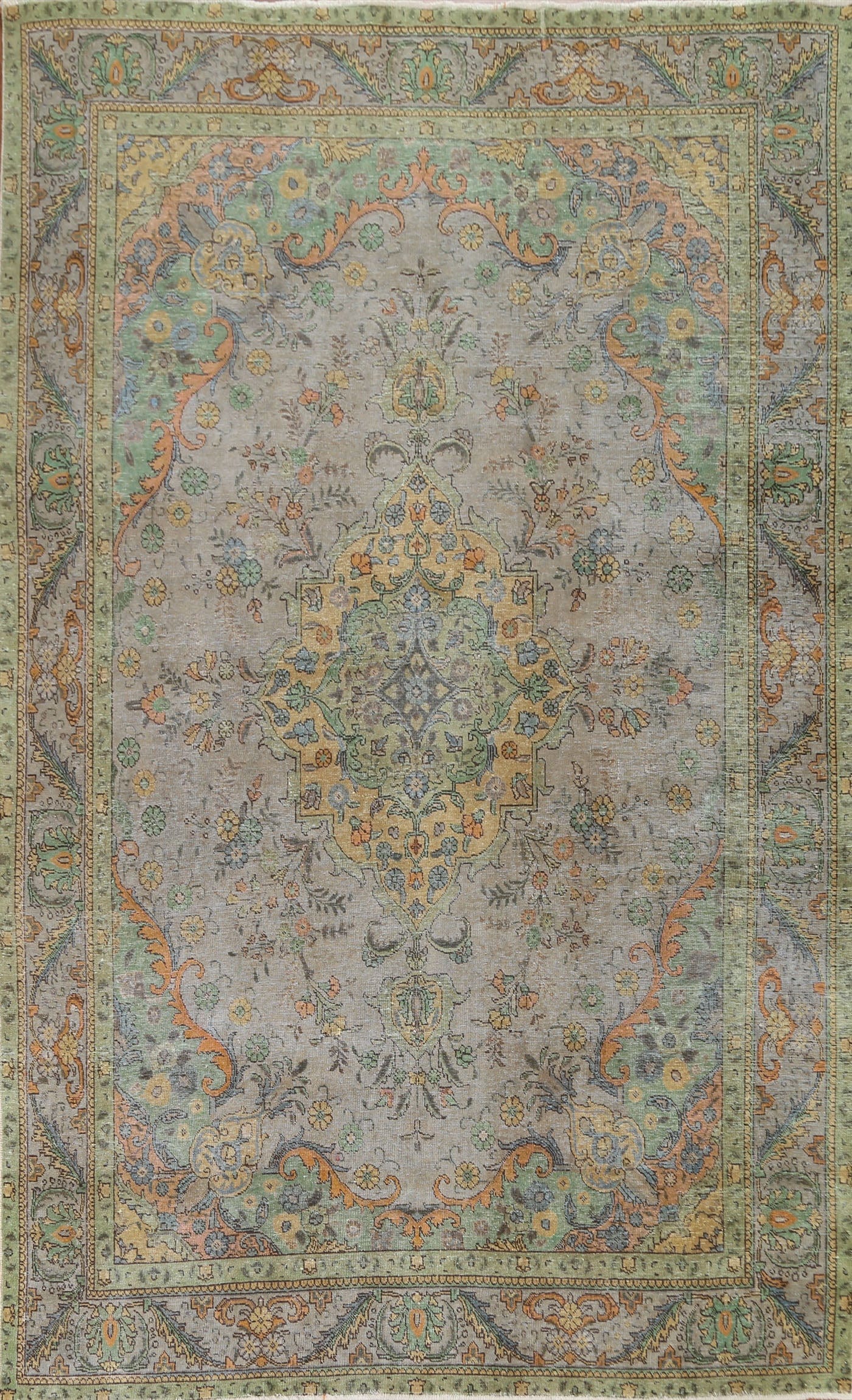 Traditional Over-Dyed Tabriz Persian Area Rug 8x11