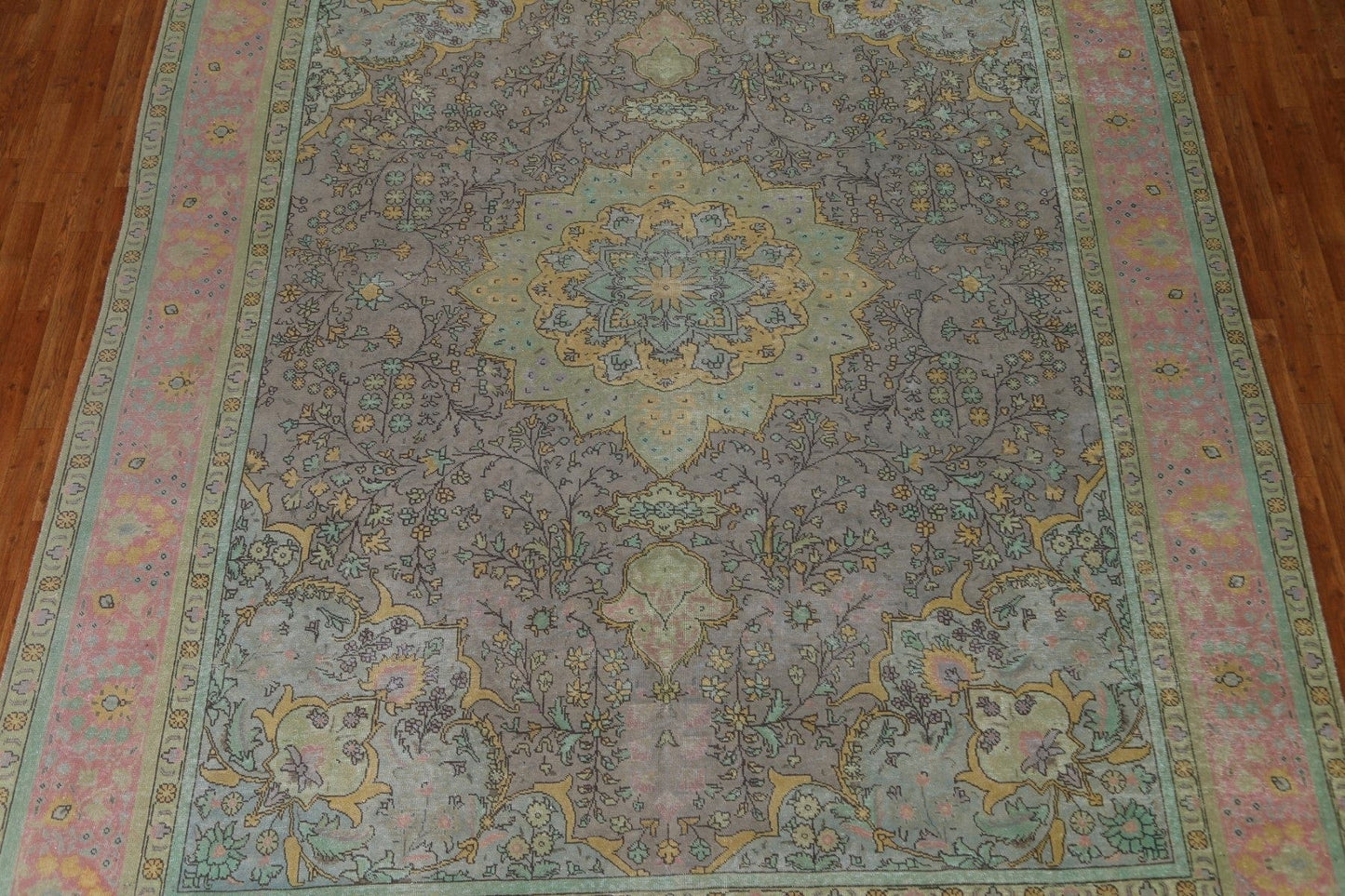 Distressed Over-Dyed Tabriz Persian Area Rug 9x12