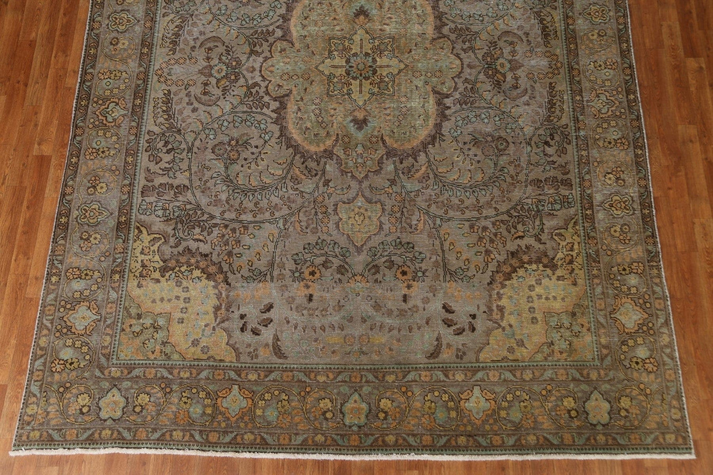 Over-Dyed Brown Tabriz Persian Area Rug 8x12