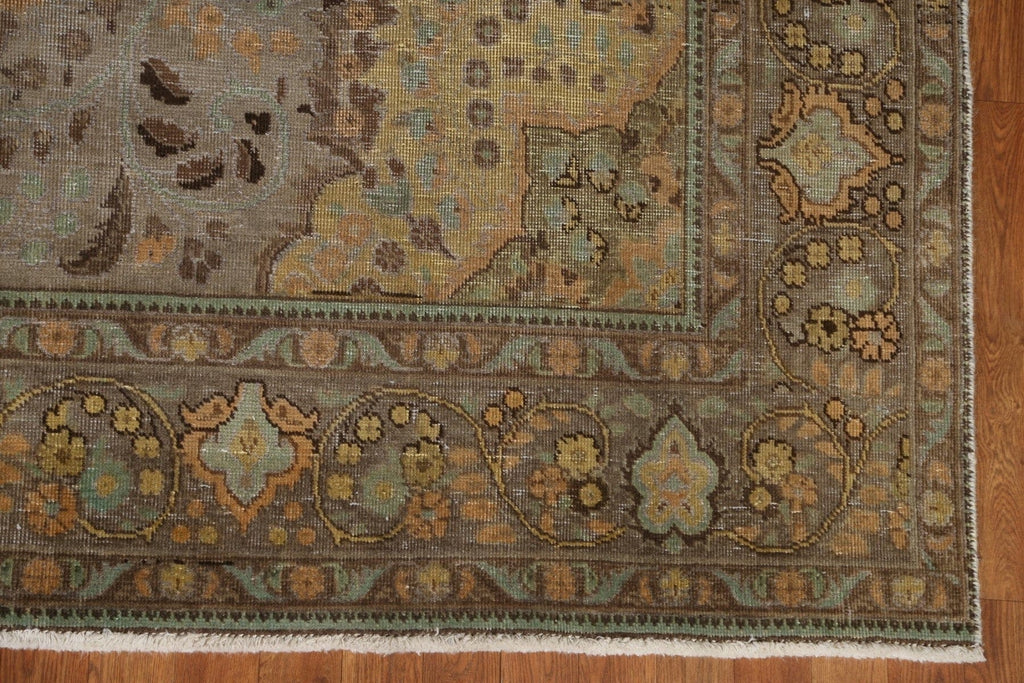 Over-Dyed Brown Tabriz Persian Area Rug 8x12