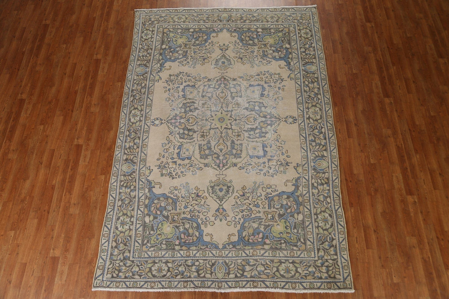 Vintage Wool Tabriz Persian Area Rug 6x10