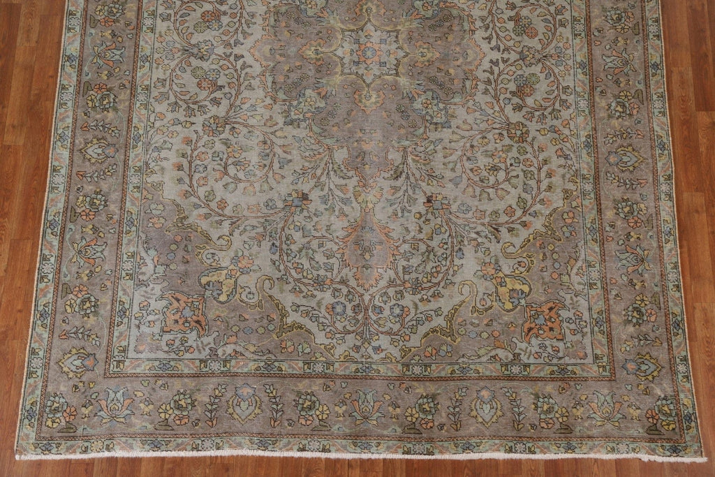 Distressed Over-Dyed Tabriz Persian Area Rug 8x11