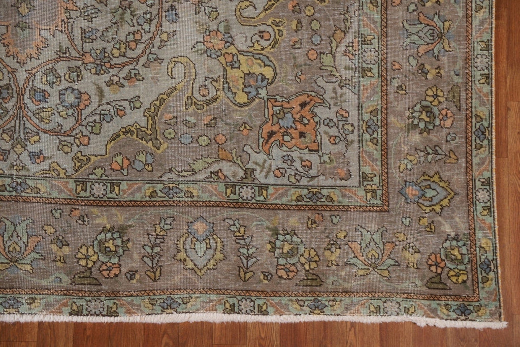 Distressed Over-Dyed Tabriz Persian Area Rug 8x11