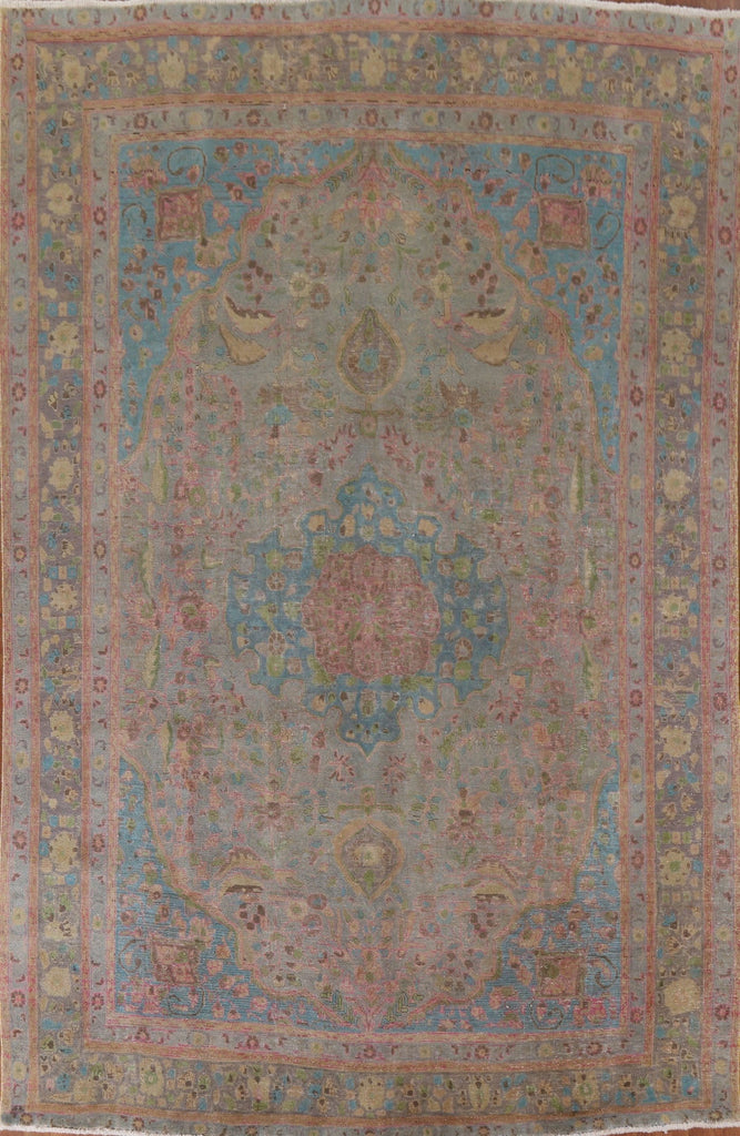 Antique Over-Dyed Tabriz Persian Area Rug 8x11