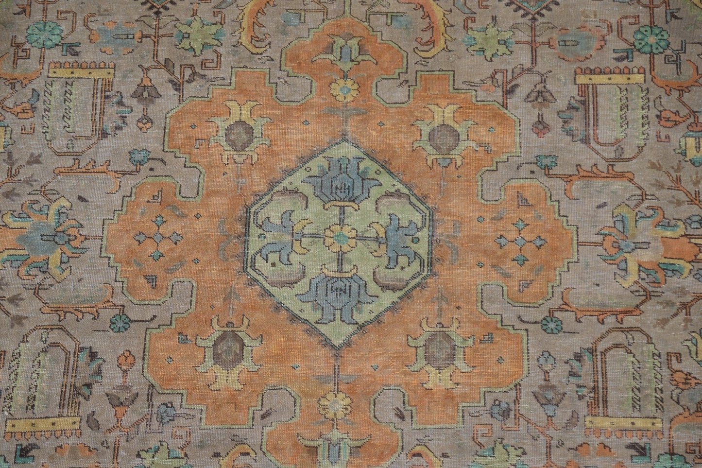 Geometric Over-Dyed Tabriz Persian Area Rug 8x11