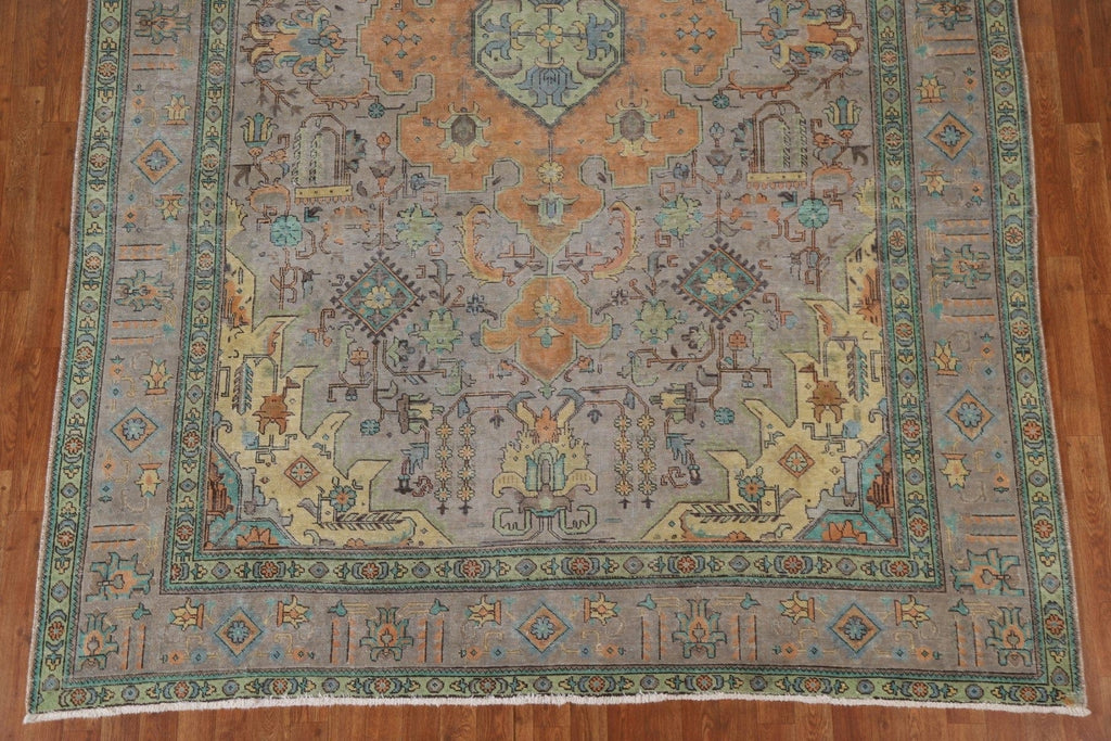 Geometric Over-Dyed Tabriz Persian Area Rug 8x11