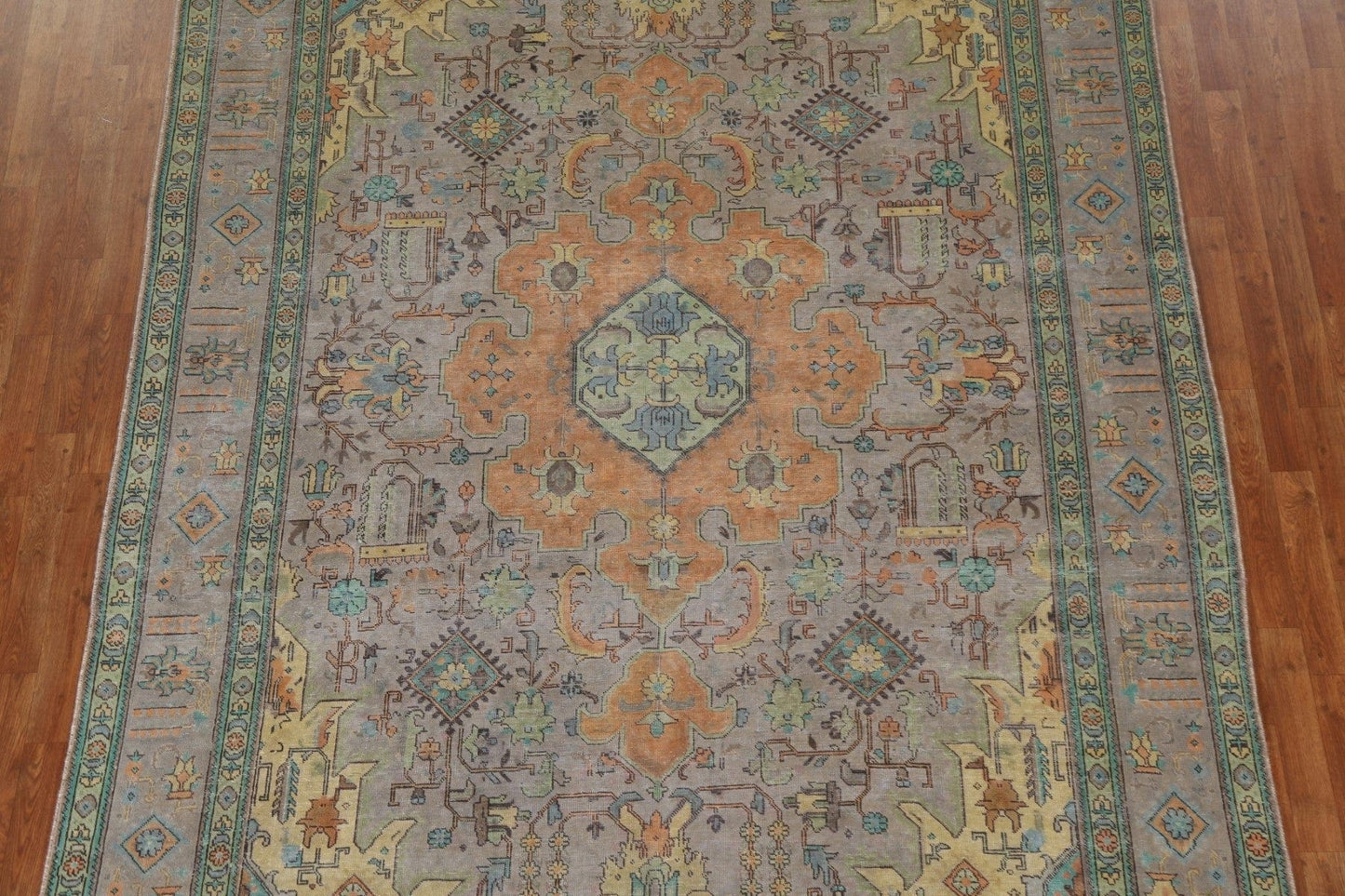 Geometric Over-Dyed Tabriz Persian Area Rug 8x11