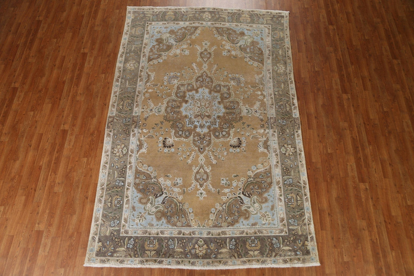 Vintage Over-Dyed Tabriz Persian Area Rug 7x10