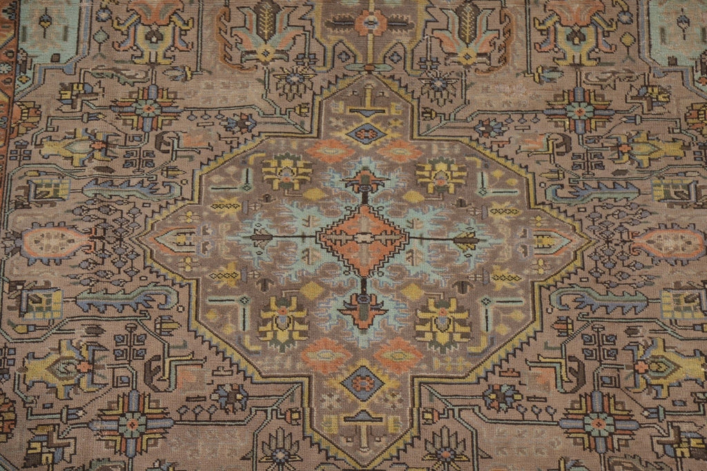 Geometric Over-Dyed Tabriz Persian Area Rug 7x10