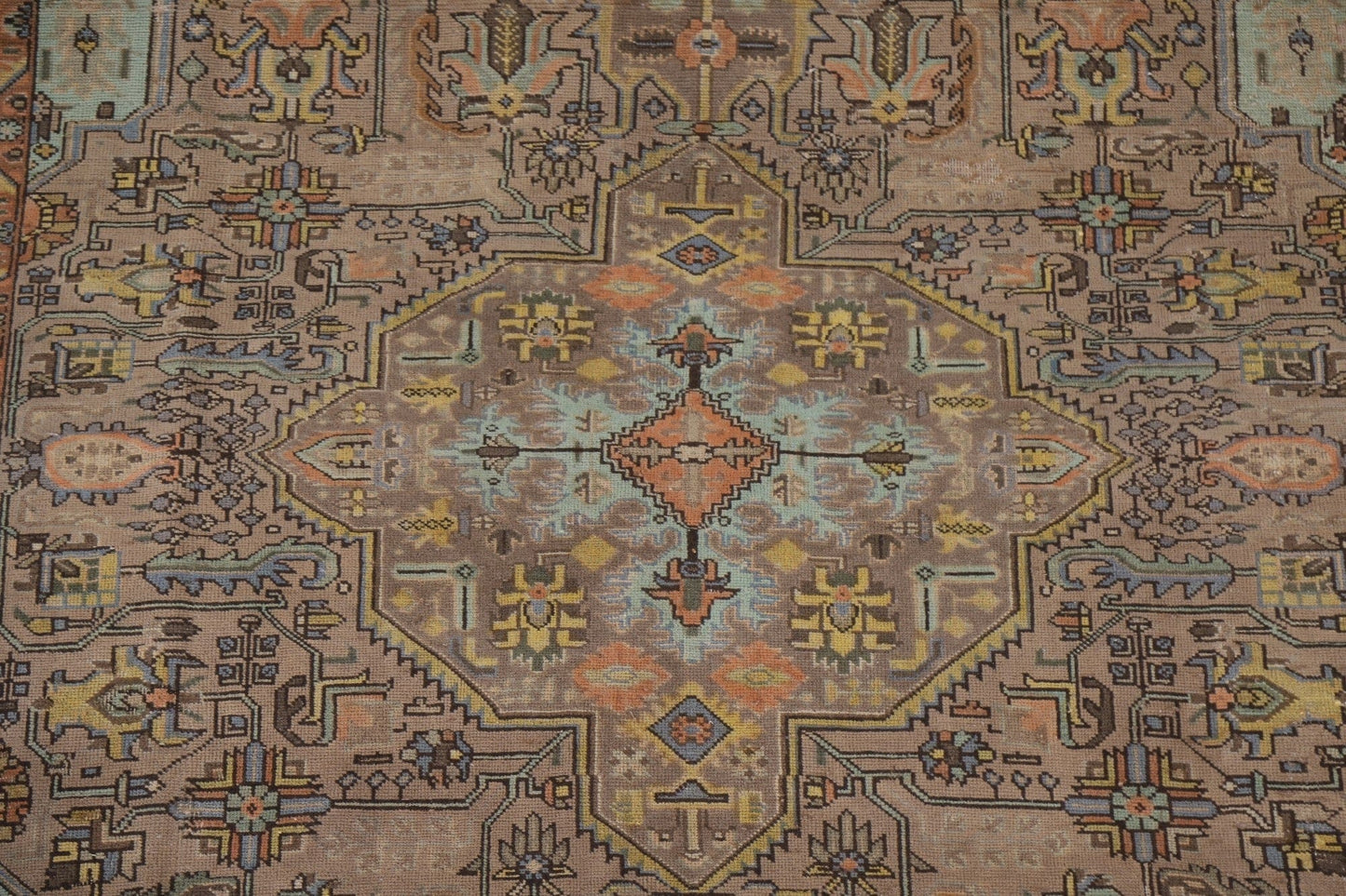 Geometric Over-Dyed Tabriz Persian Area Rug 7x10