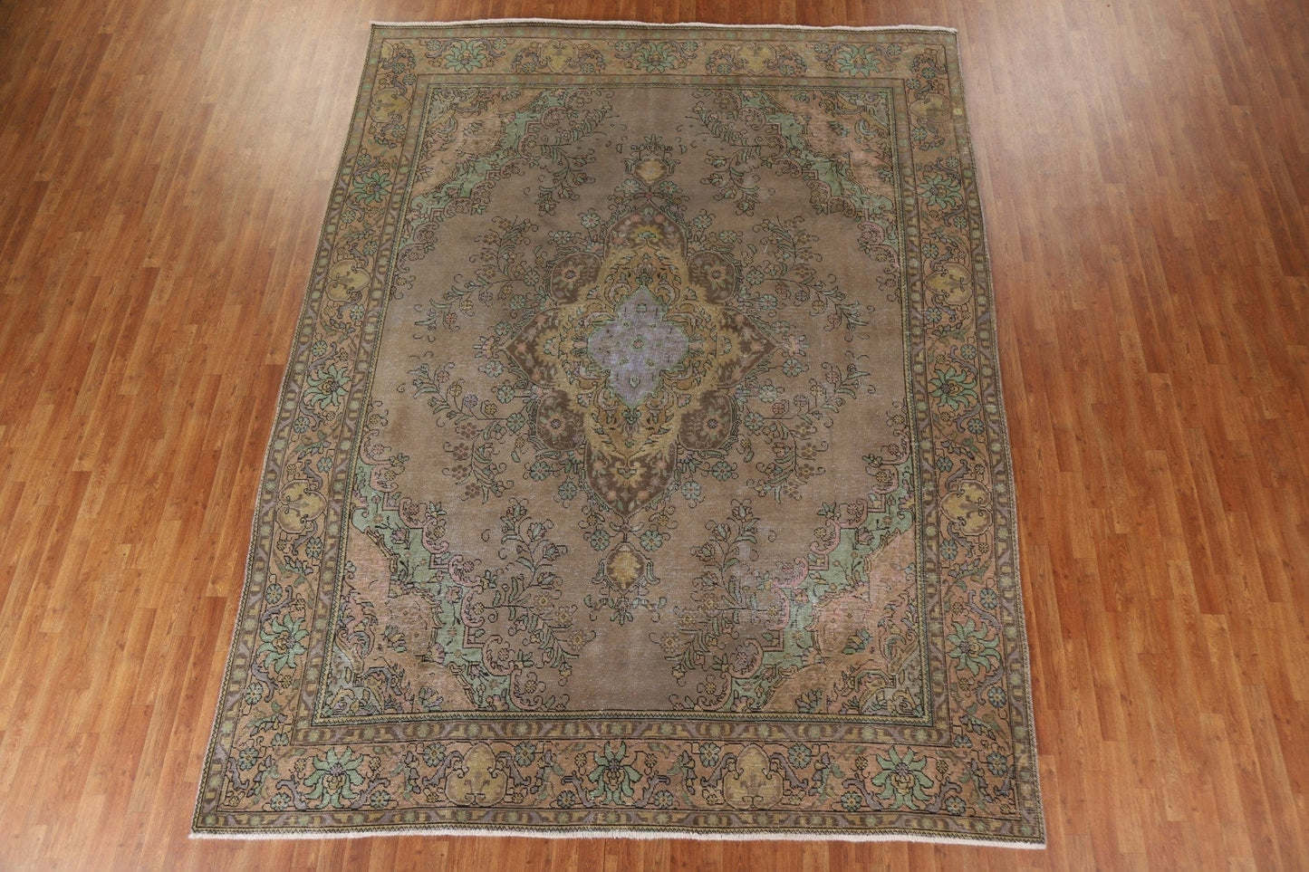 Distressed Over-Dyed Tabriz Persian Area Rug 9x12