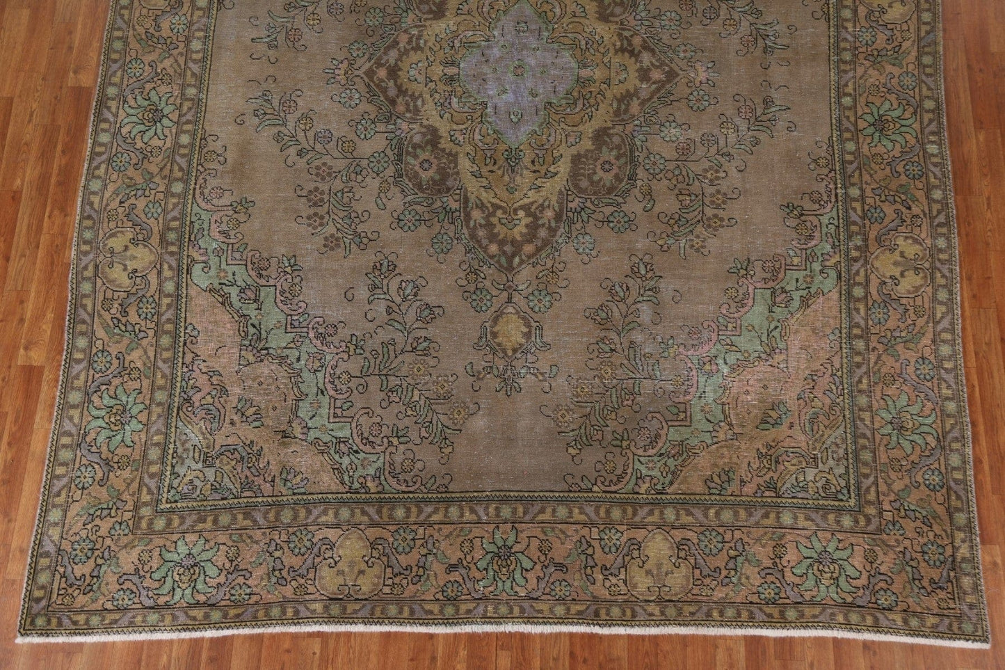 Distressed Over-Dyed Tabriz Persian Area Rug 9x12