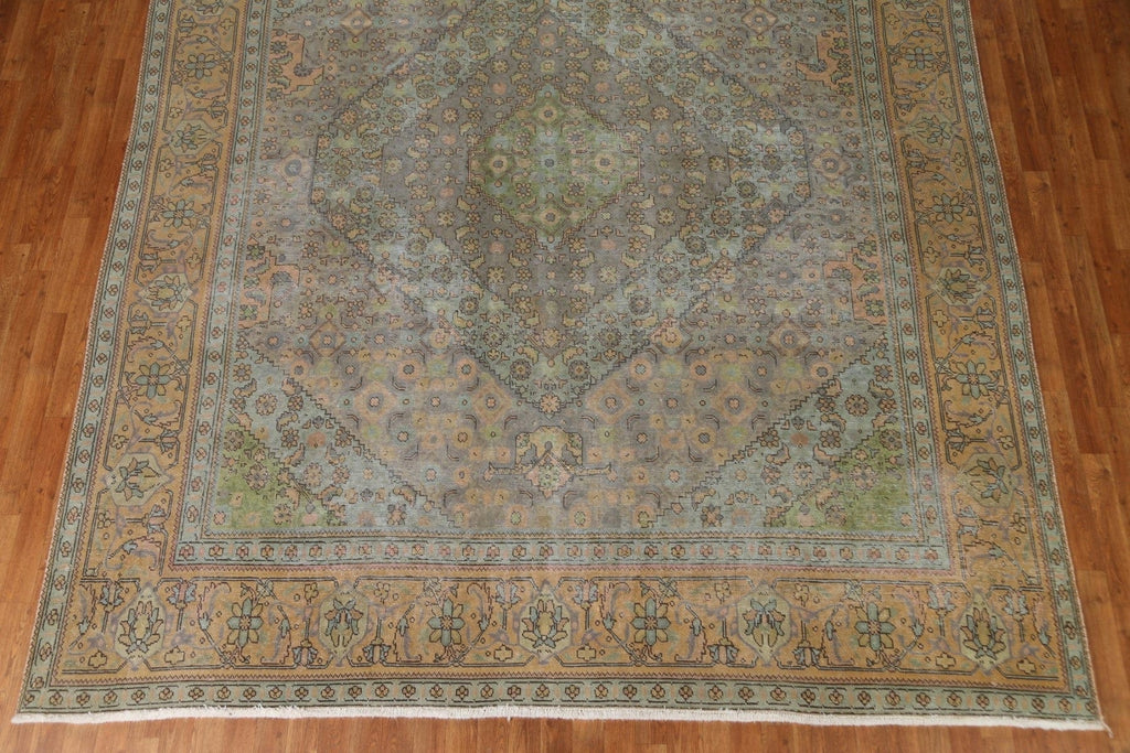 Distressed Over-Dyed Tabriz Persian Area Rug 10x12