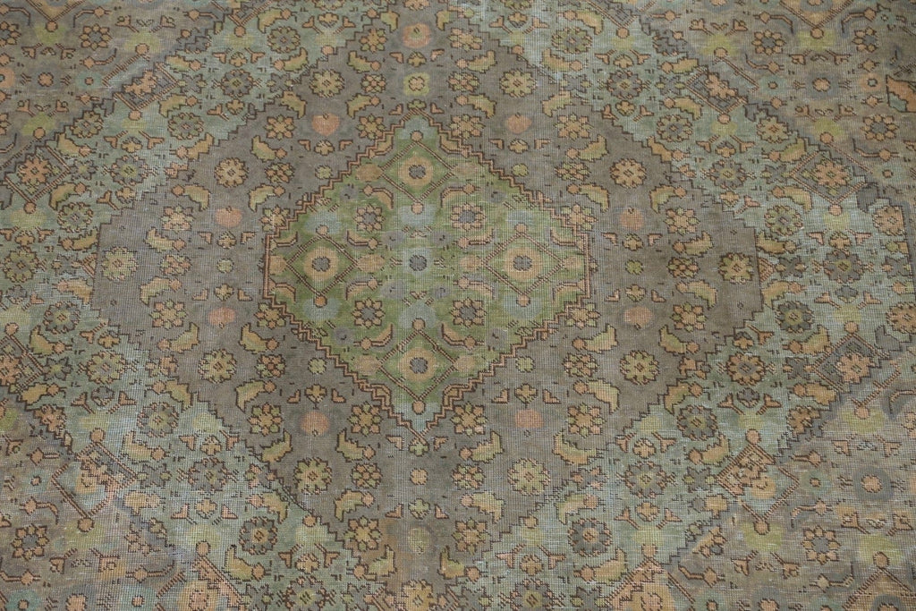 Distressed Over-Dyed Tabriz Persian Area Rug 10x12