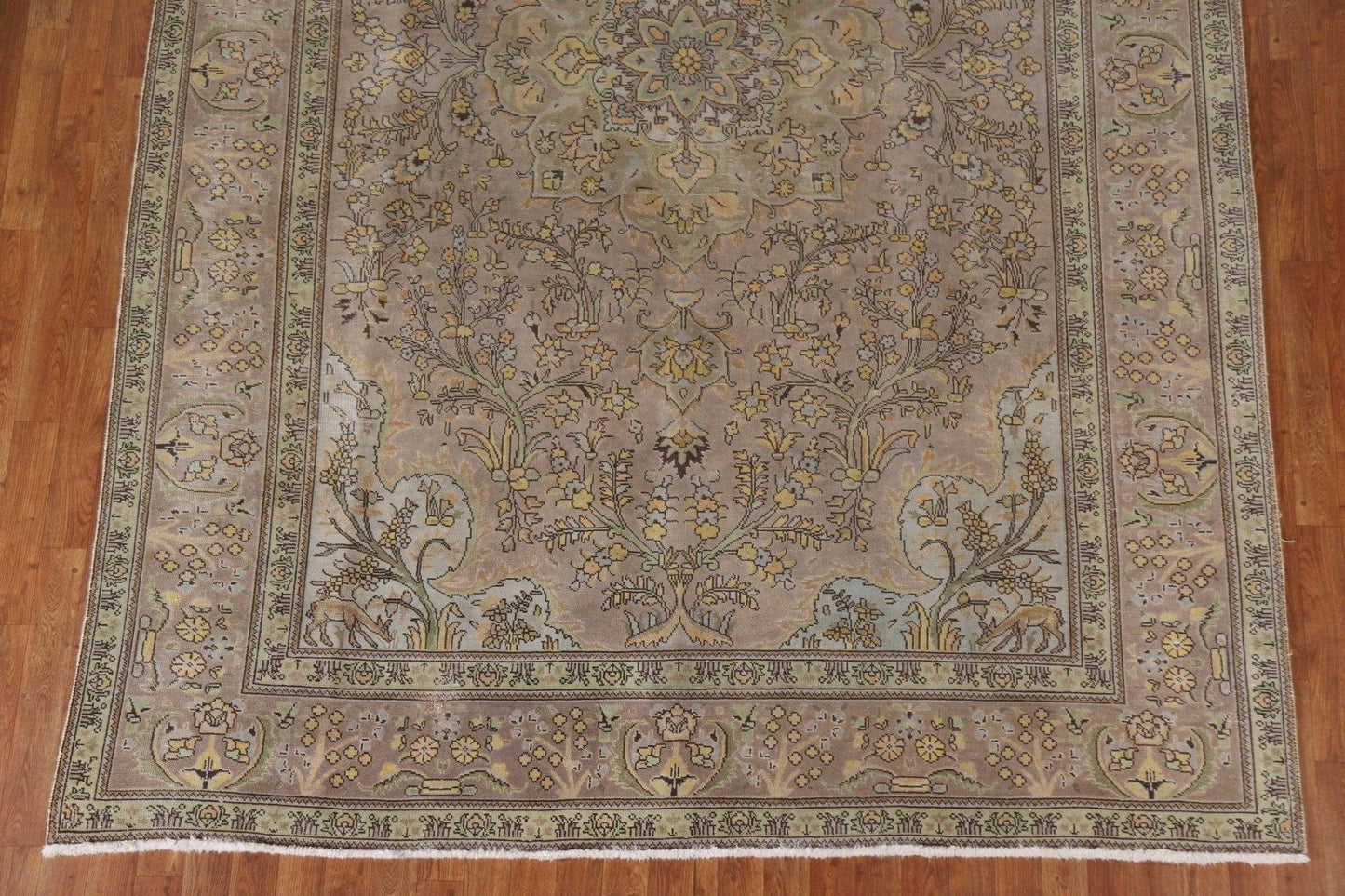 Over-Dyed Floral Tabriz Persian Area Rug 7x11