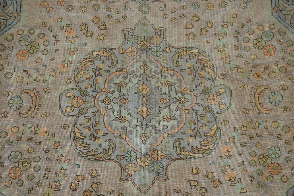 Distressed Over-Dyed Tabriz Persian Area Rug 8x11