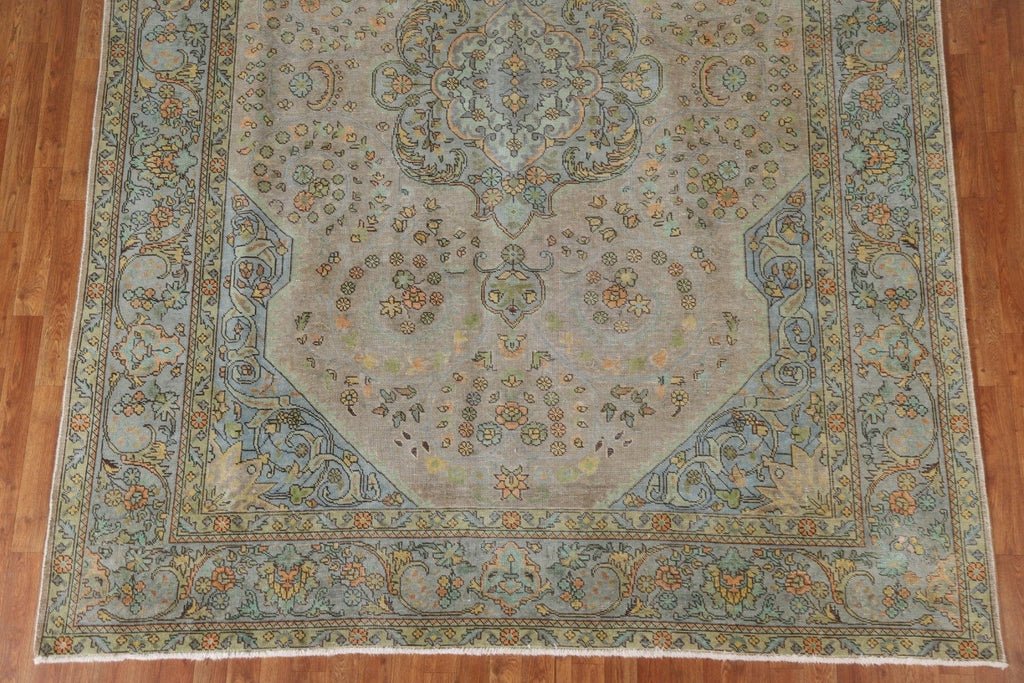 Distressed Over-Dyed Tabriz Persian Area Rug 8x11