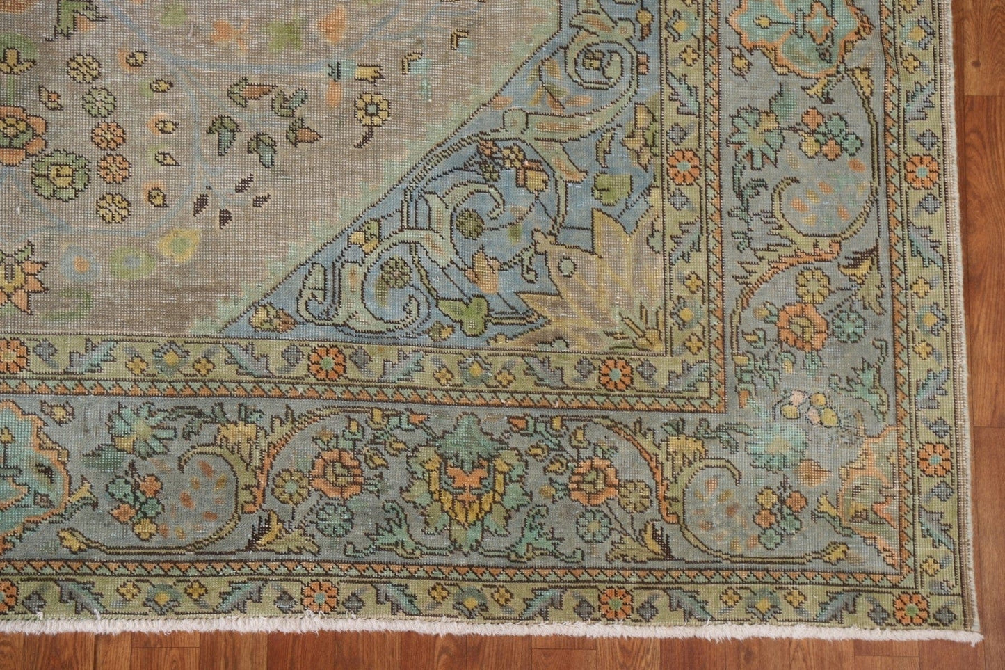 Distressed Over-Dyed Tabriz Persian Area Rug 8x11