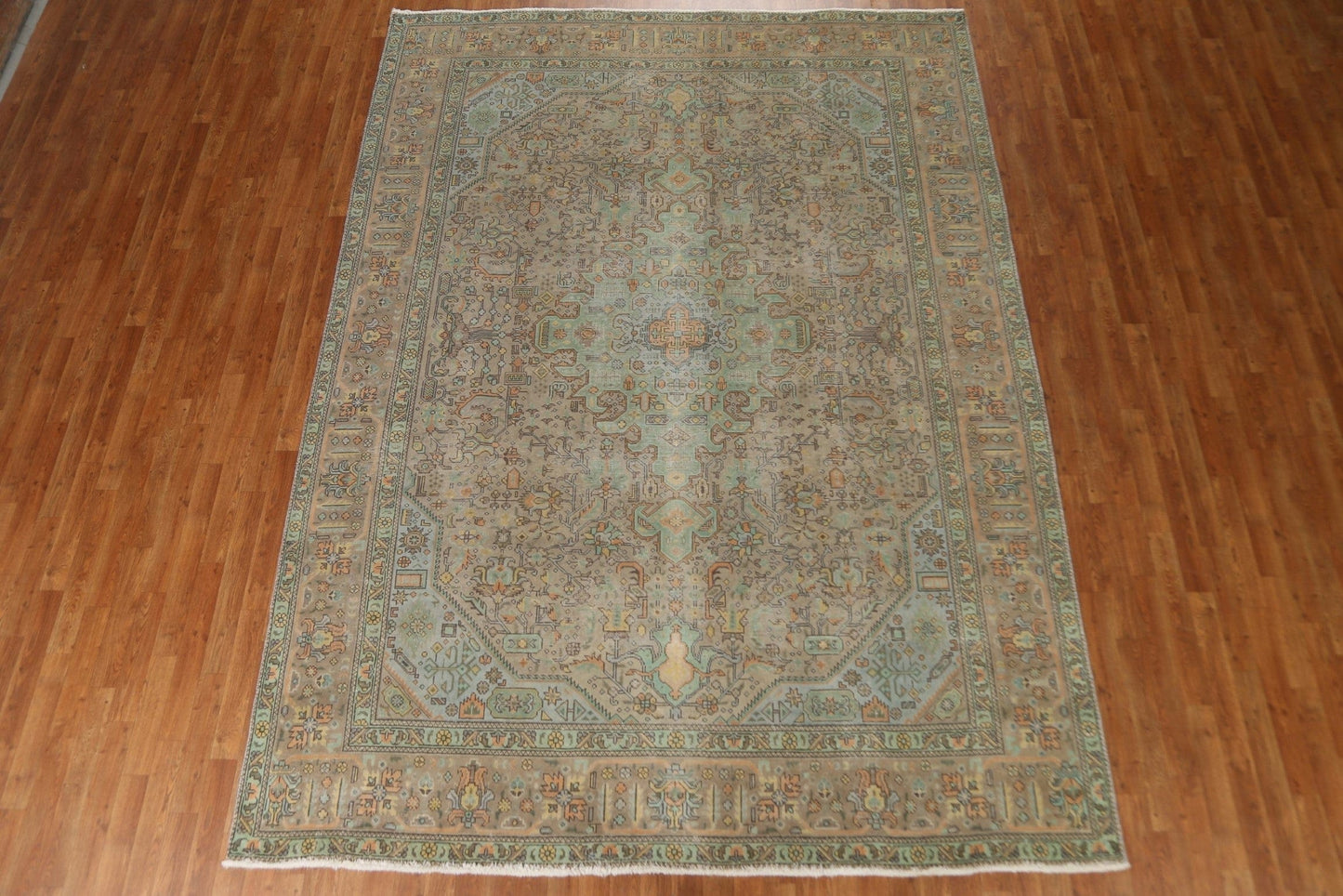 Distressed Wool Tabriz Persian Area Rug 8x11