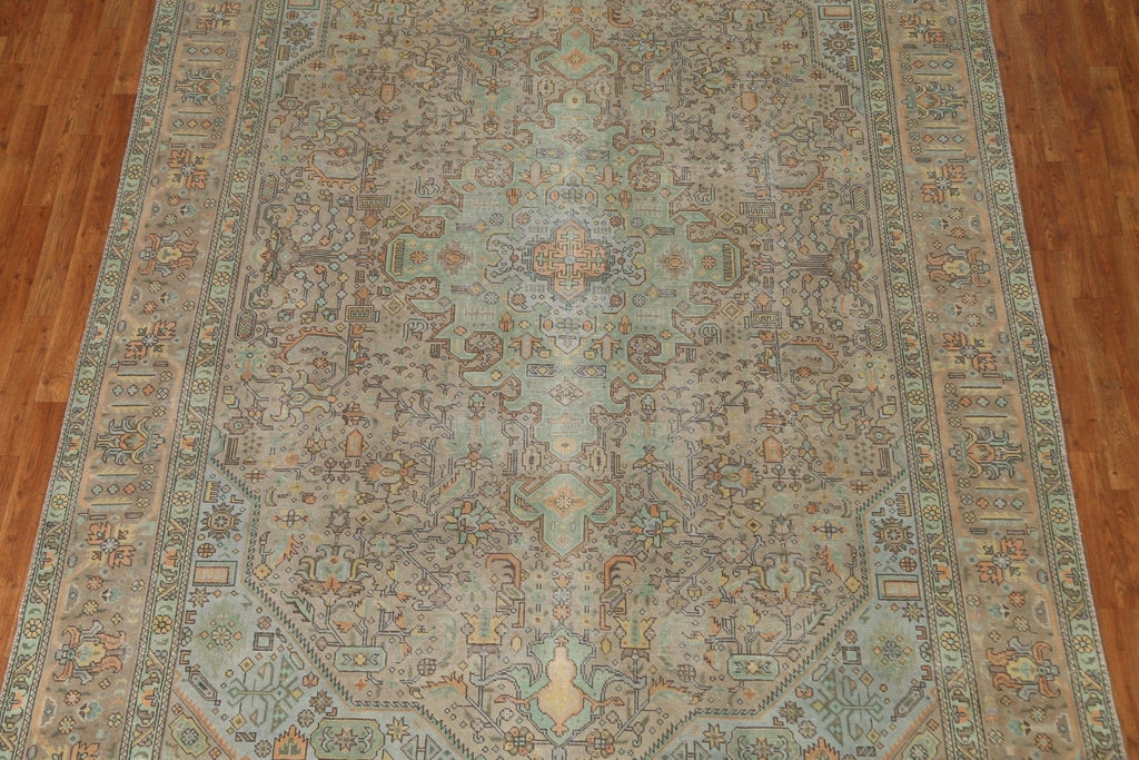 Distressed Wool Tabriz Persian Area Rug 8x11