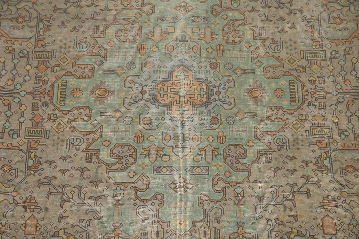 Distressed Wool Tabriz Persian Area Rug 8x11