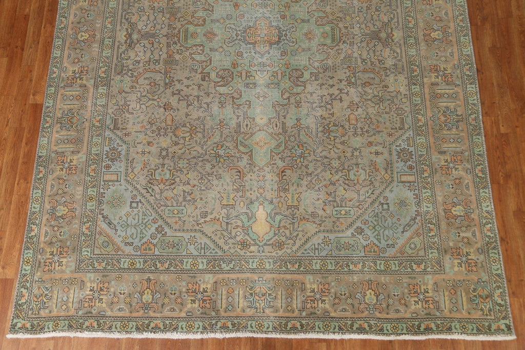 Distressed Wool Tabriz Persian Area Rug 8x11