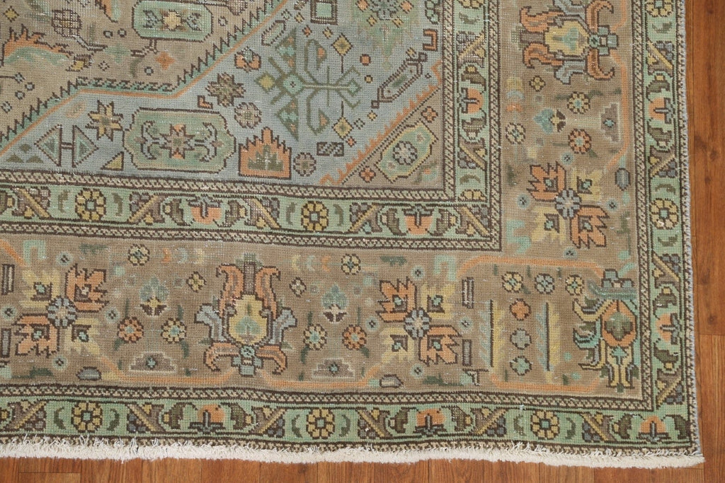 Distressed Wool Tabriz Persian Area Rug 8x11