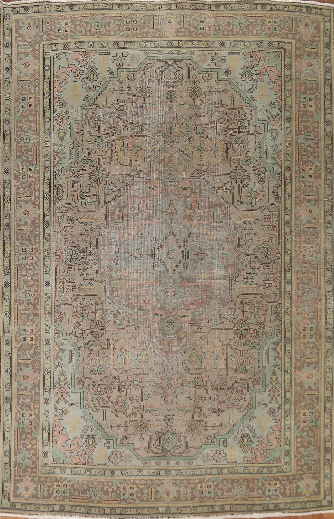 Distressed Over-Dyed Tabriz Persian Area Rug 8x11