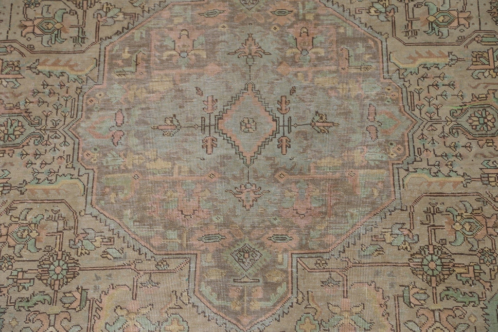 Distressed Over-Dyed Tabriz Persian Area Rug 8x11