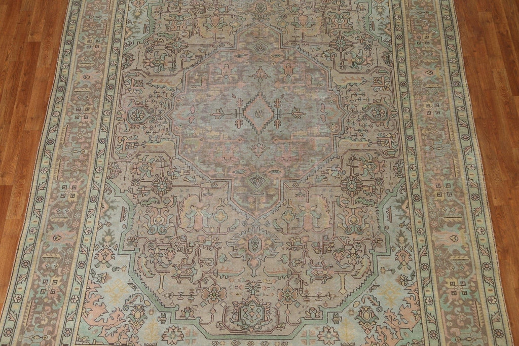 Distressed Over-Dyed Tabriz Persian Area Rug 8x11