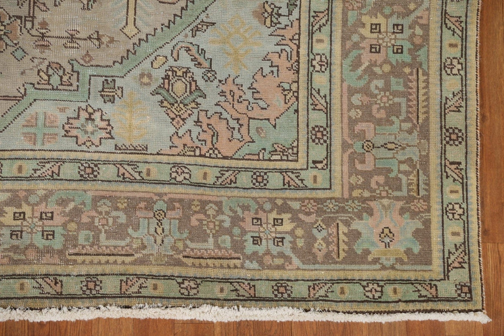 Distressed Over-Dyed Tabriz Persian Area Rug 8x11