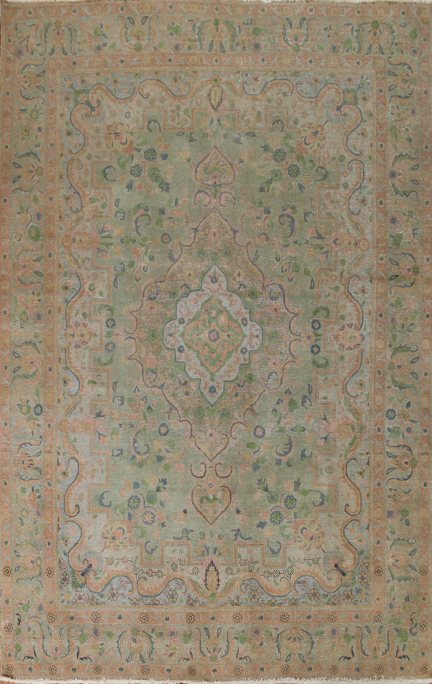 Distressed Over-Dyed Tabriz Persian Area Rug 8x11