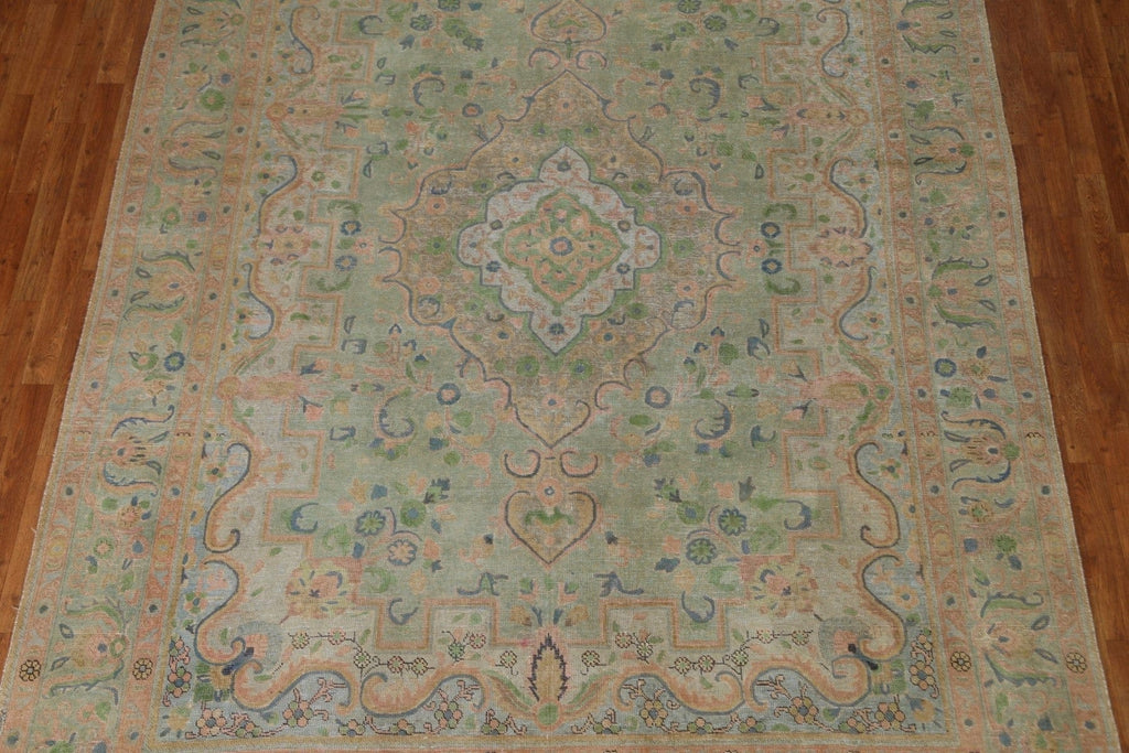 Distressed Over-Dyed Tabriz Persian Area Rug 8x11