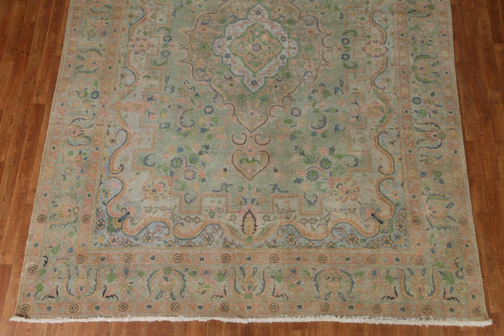 Distressed Over-Dyed Tabriz Persian Area Rug 8x11