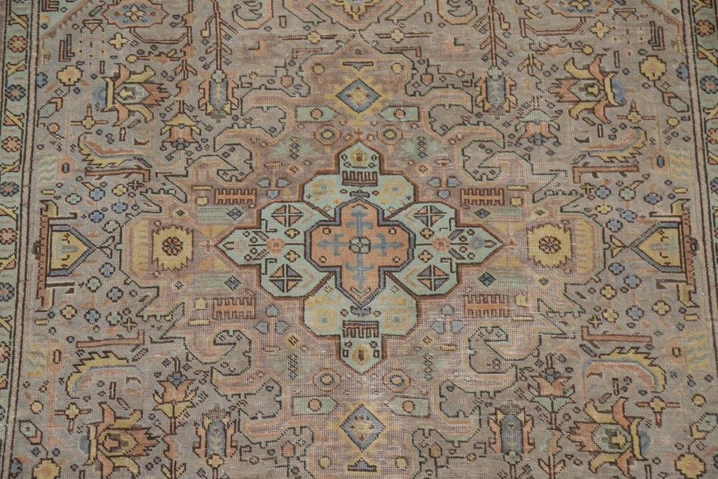 Over-Dyed Geometric Tabriz Persian Area Rug 7x10