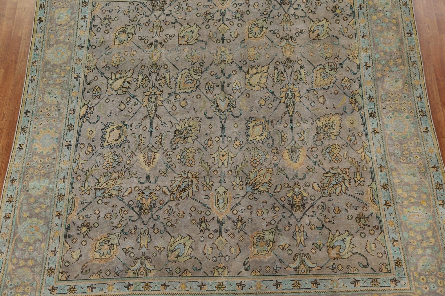 Distressed Over-Dyed Tabriz Persian Area Rug 10x11