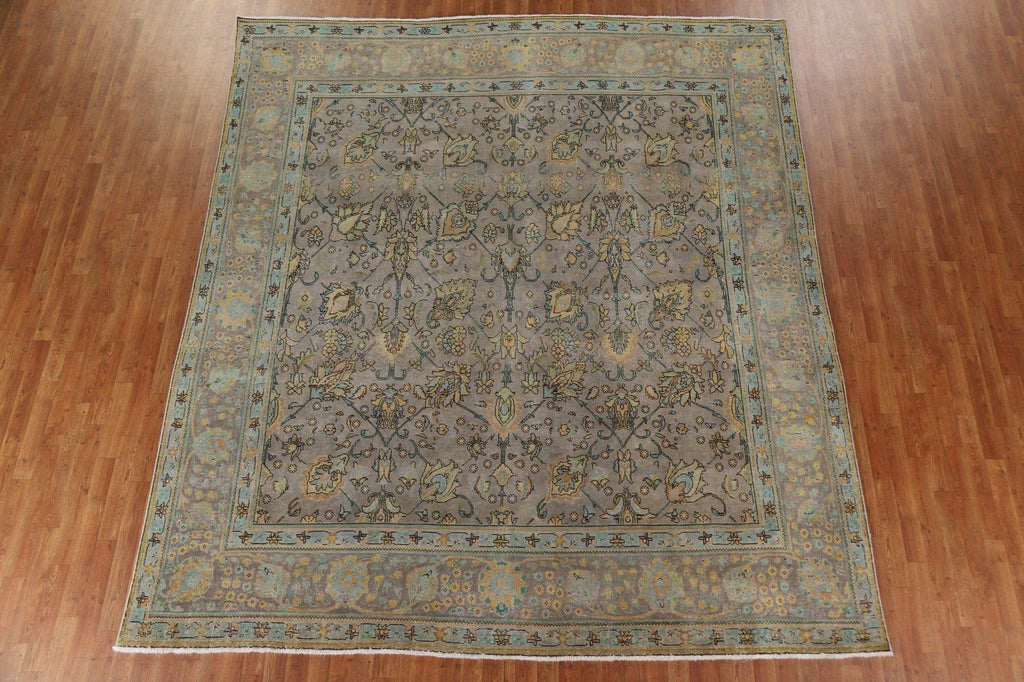 Distressed Over-Dyed Tabriz Persian Area Rug 10x11