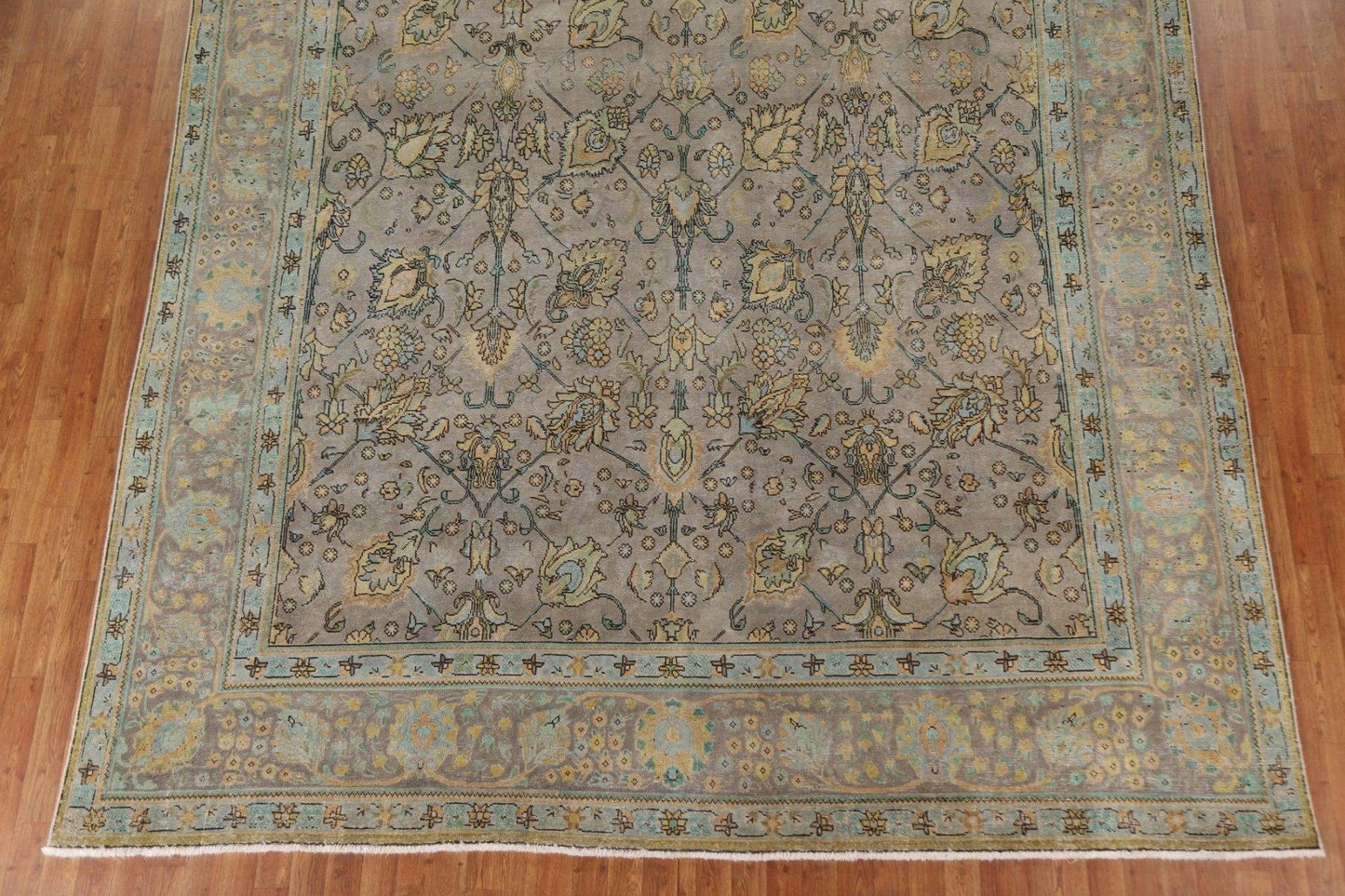 Distressed Over-Dyed Tabriz Persian Area Rug 10x11