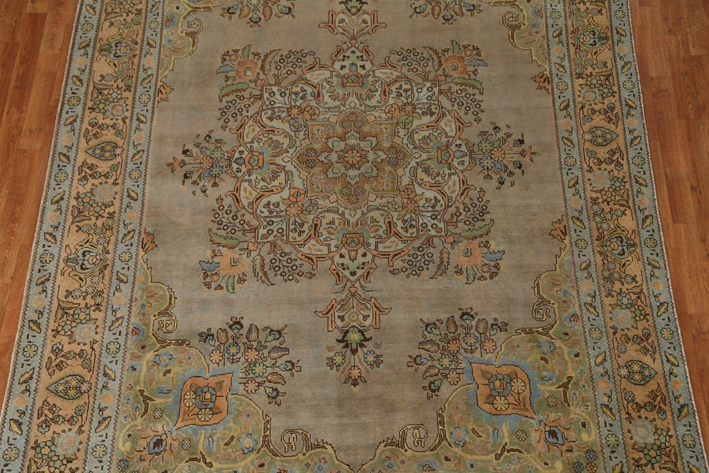 Distressed Over-Dyed Tabriz Persian Area Rug 7x10