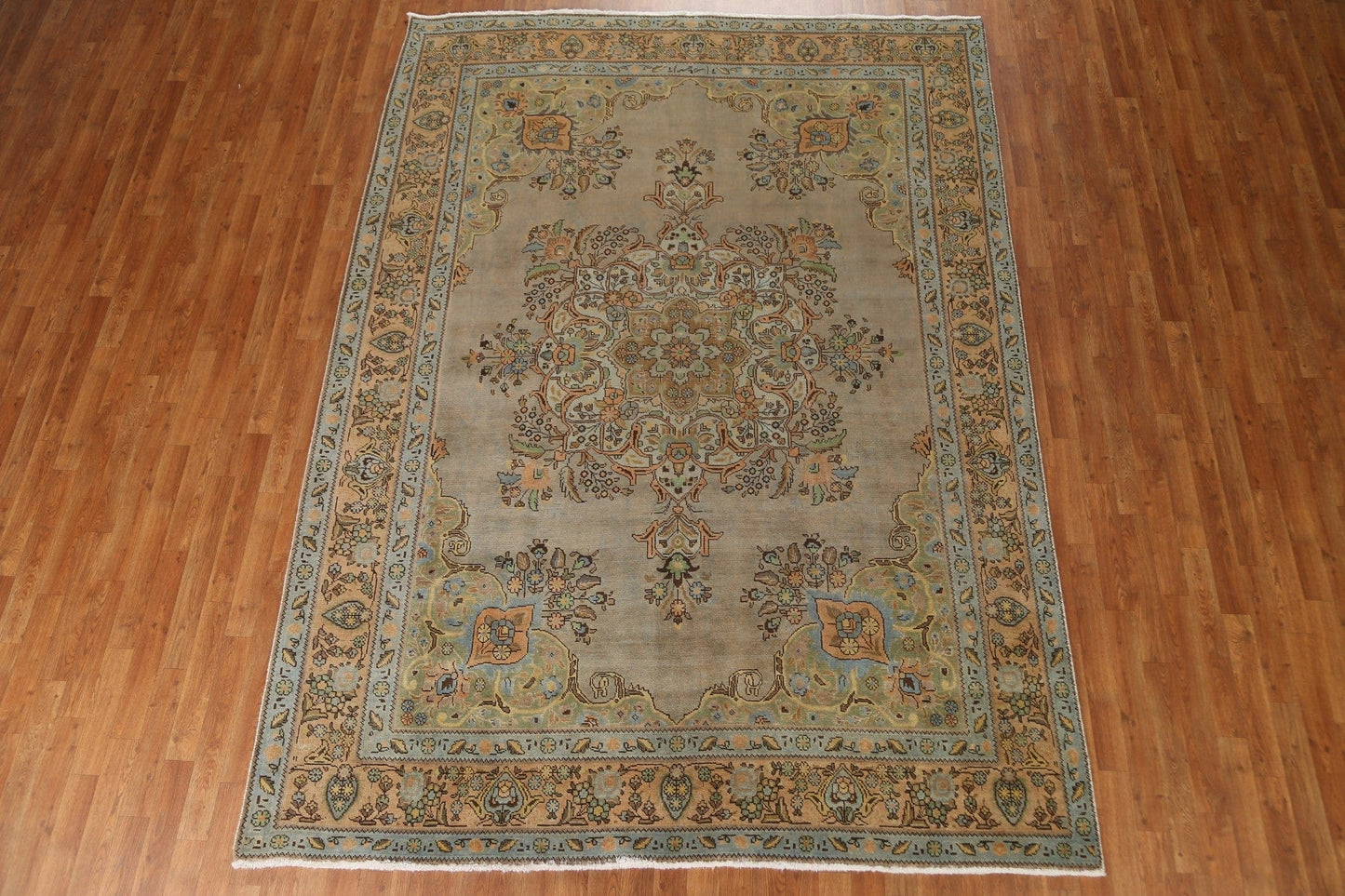 Distressed Over-Dyed Tabriz Persian Area Rug 7x10