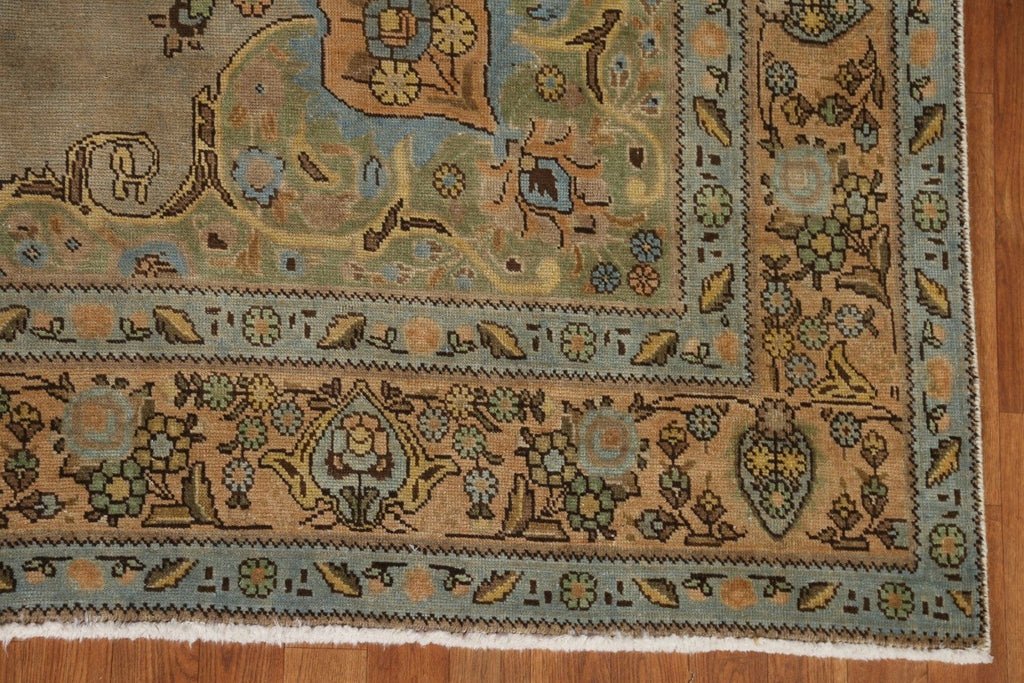 Distressed Over-Dyed Tabriz Persian Area Rug 7x10