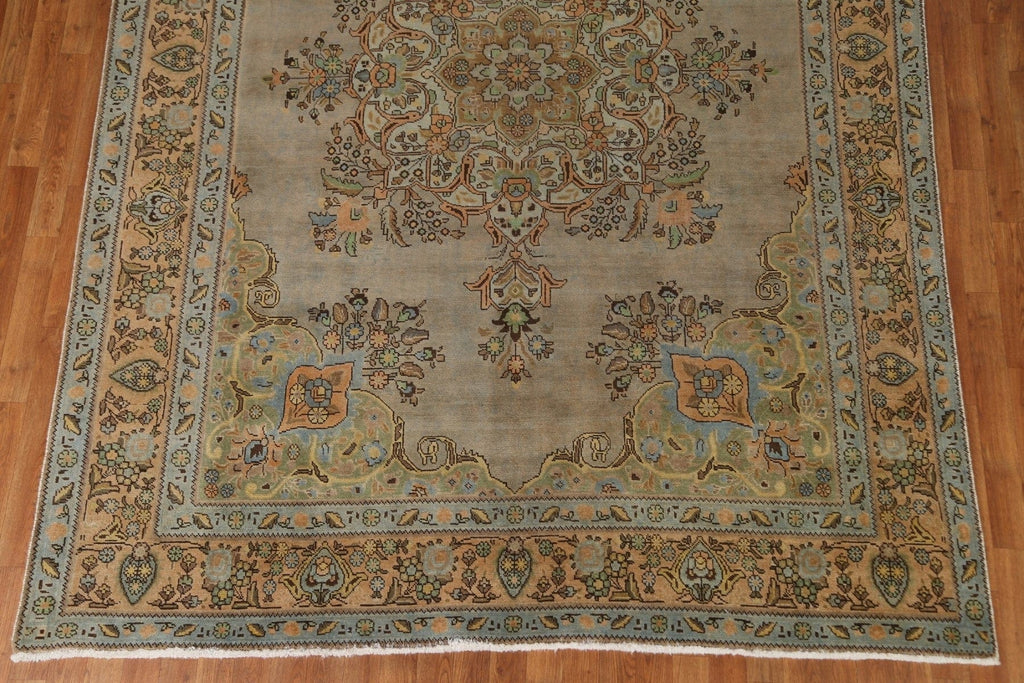 Distressed Over-Dyed Tabriz Persian Area Rug 7x10